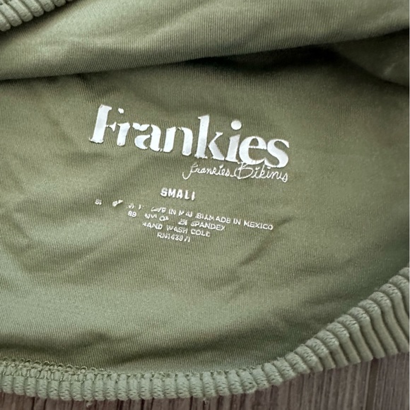 Frankie’s bikini, olive green, small, ribbed suit. High rise bottom - Picture 4 of 9